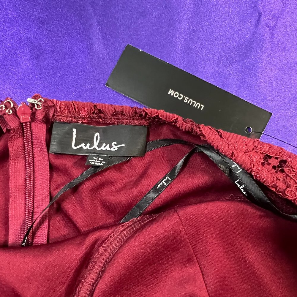 NWT πLulus Stay Stunning "Wow the Crowd" Burgundy Lace Strapless Dress! - Picture 16 of 16